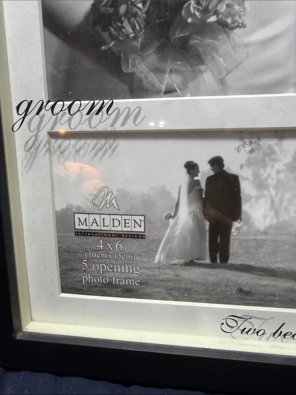 Malden Black Multi-Opening Wedding Collage Frame with Cream Mat